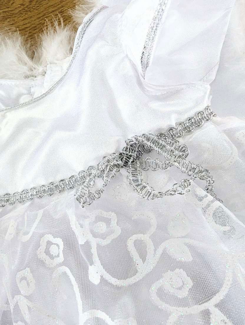 Angel Dress Outfit - (Fits 16 Inch Teddy Tastic Bears) Silver Trim Detail