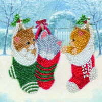 Christmas Kittens 18 x 18cm Crystal Art Card Kit