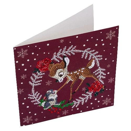 Festive Bambi -18x18cm Crystal Art Card Kit