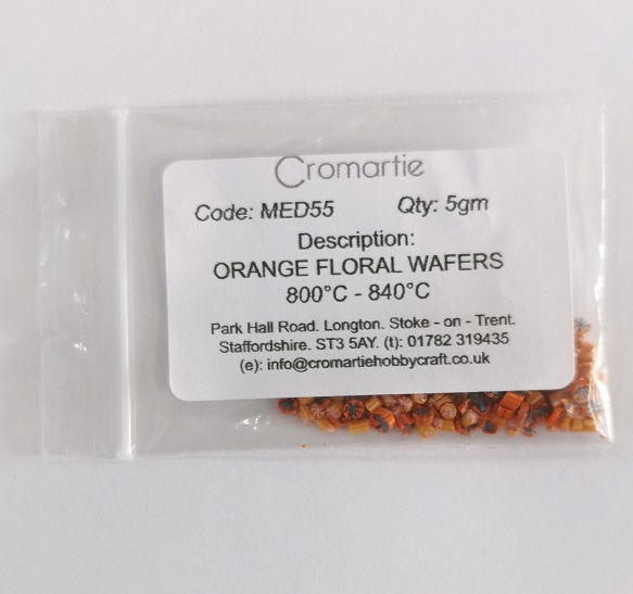 Orange Floral Wafers for Enamel Jewellery 2.5g