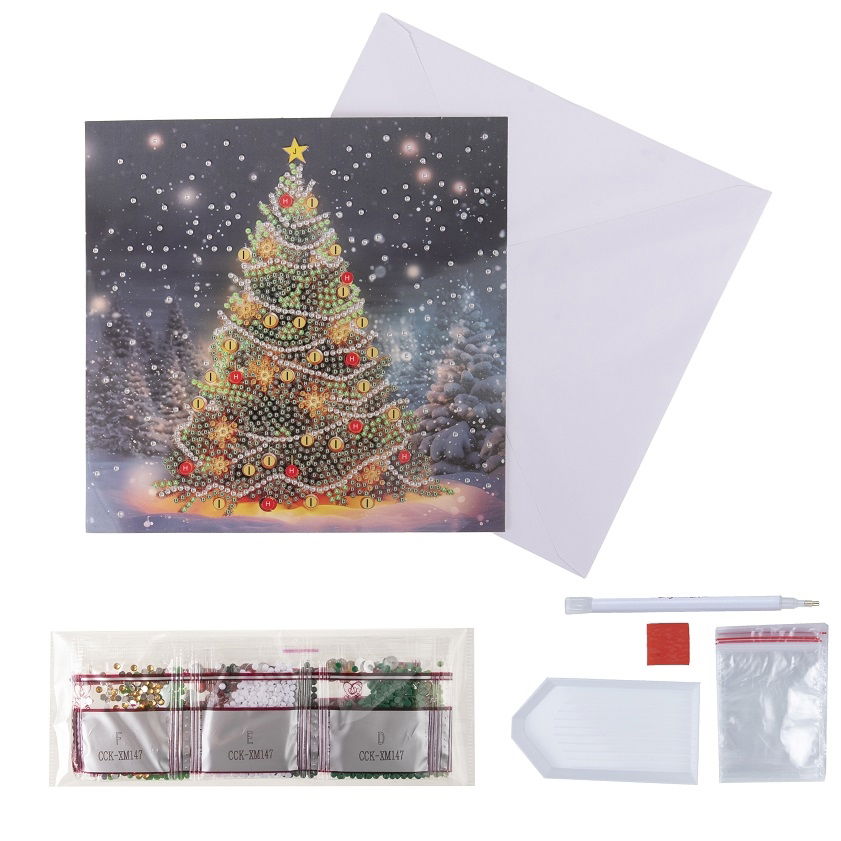 Festive Fir- Crystal Art Card Kit 18cm