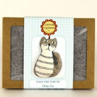 Grey Cat- Mini Felt Craft Kit Box