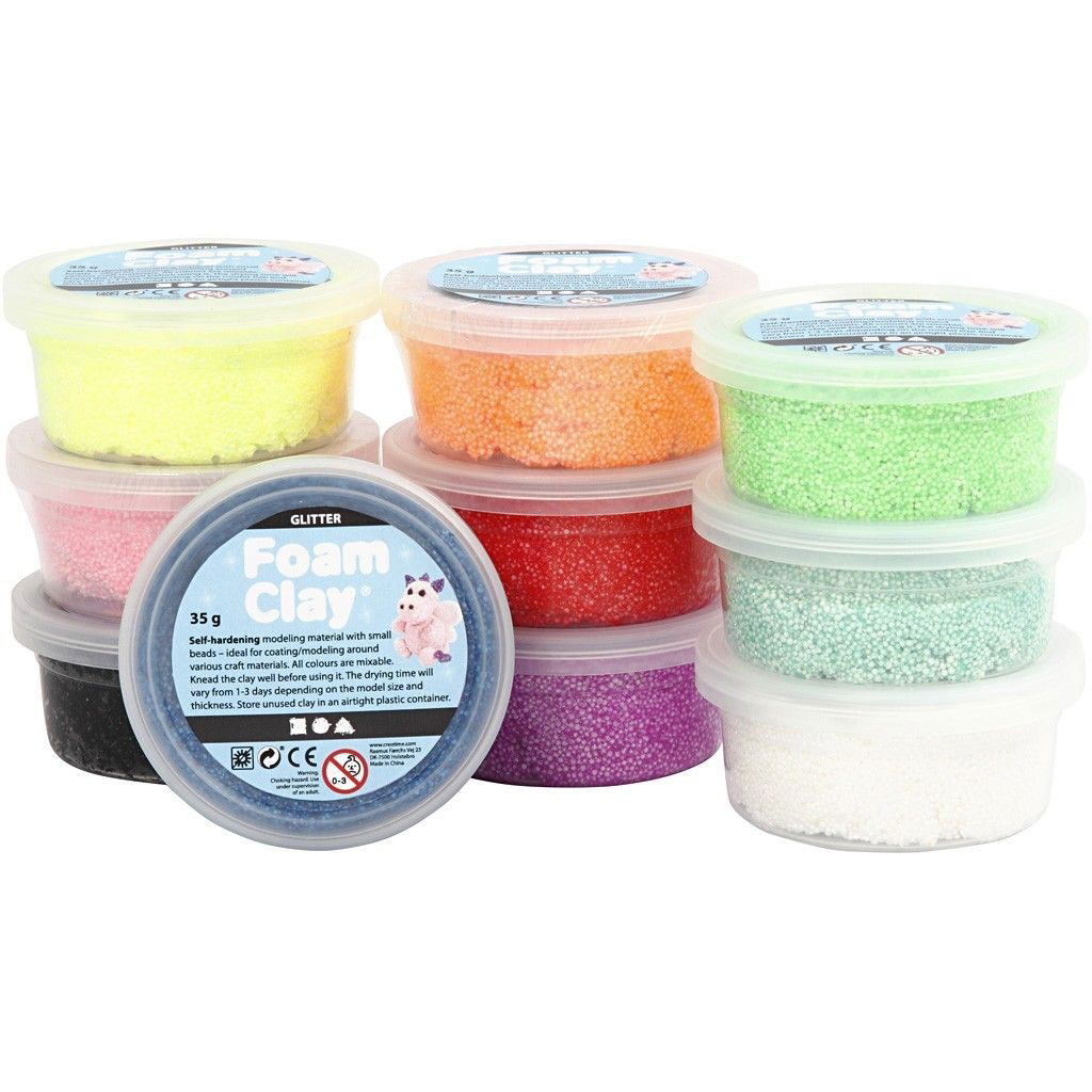 CH78890 Foam Clay Glitter Pack 10 x 35g tubs