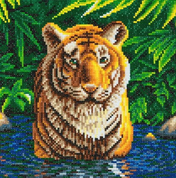 Tiger Pool - Crystal Art Canvas Kit 30 x 30cm