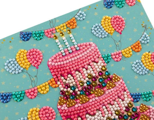 Happy Birthday Cake- Crystal Art Card Kit