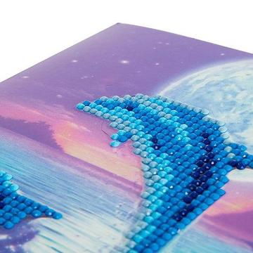 Moonlight Dolphins- Crystal Art Card 5D Diamond Painting Kit