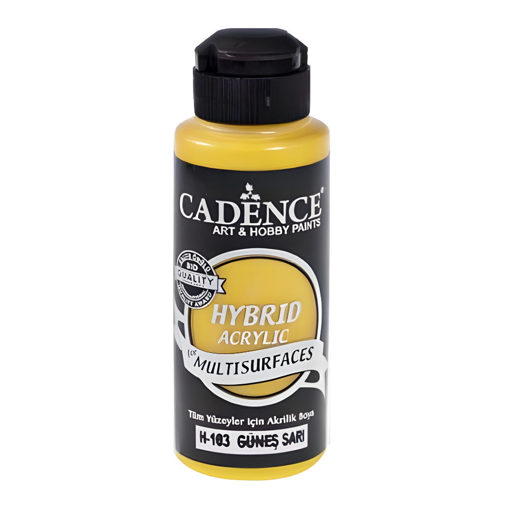 Sun Yellow - Hybrid Gold Glitter Multisurface Acrylic Paint 120ml