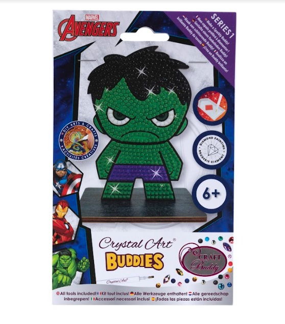 Hulk- Marvel Crystal Art Buddy Kit 11x8cm approx