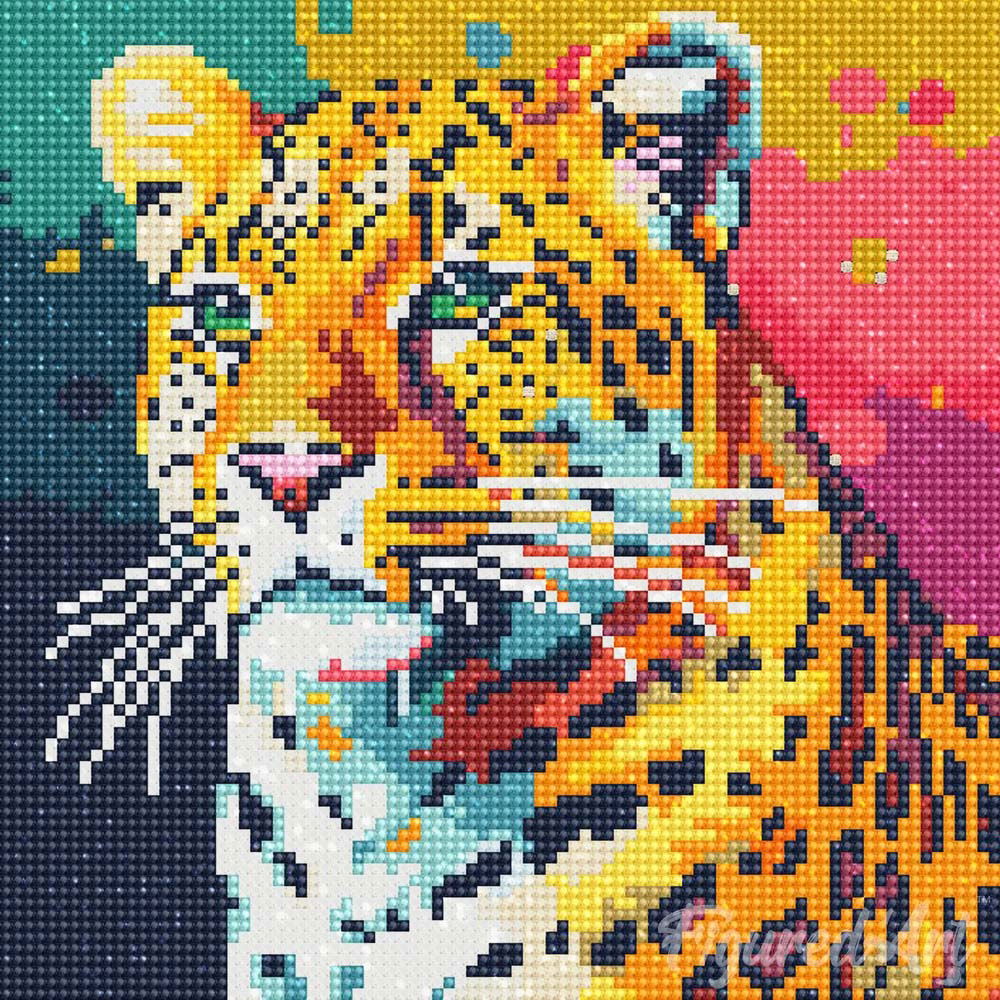 Leopard Abstract Pop Art - Mini Diamond Painting 25 x 25 cm