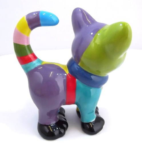 Cat Party Animal Unpainted Ceramic Bisqueware rear view