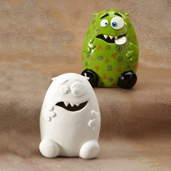 7324 Benjamin the Hungry Monster Bisque Money Bank