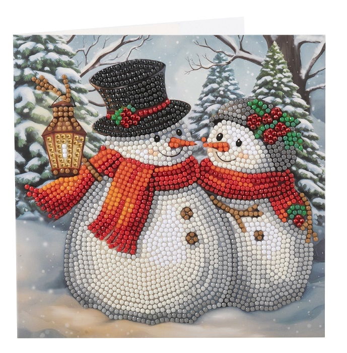 FROSTY & MERRY 18 X 18CM CRYSTAL ART CARD