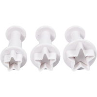 Star Clay Cutters with handle (3 pce)