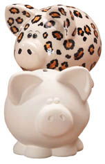 LARGE PIGGY BANK 5.25" w x 6.5" h