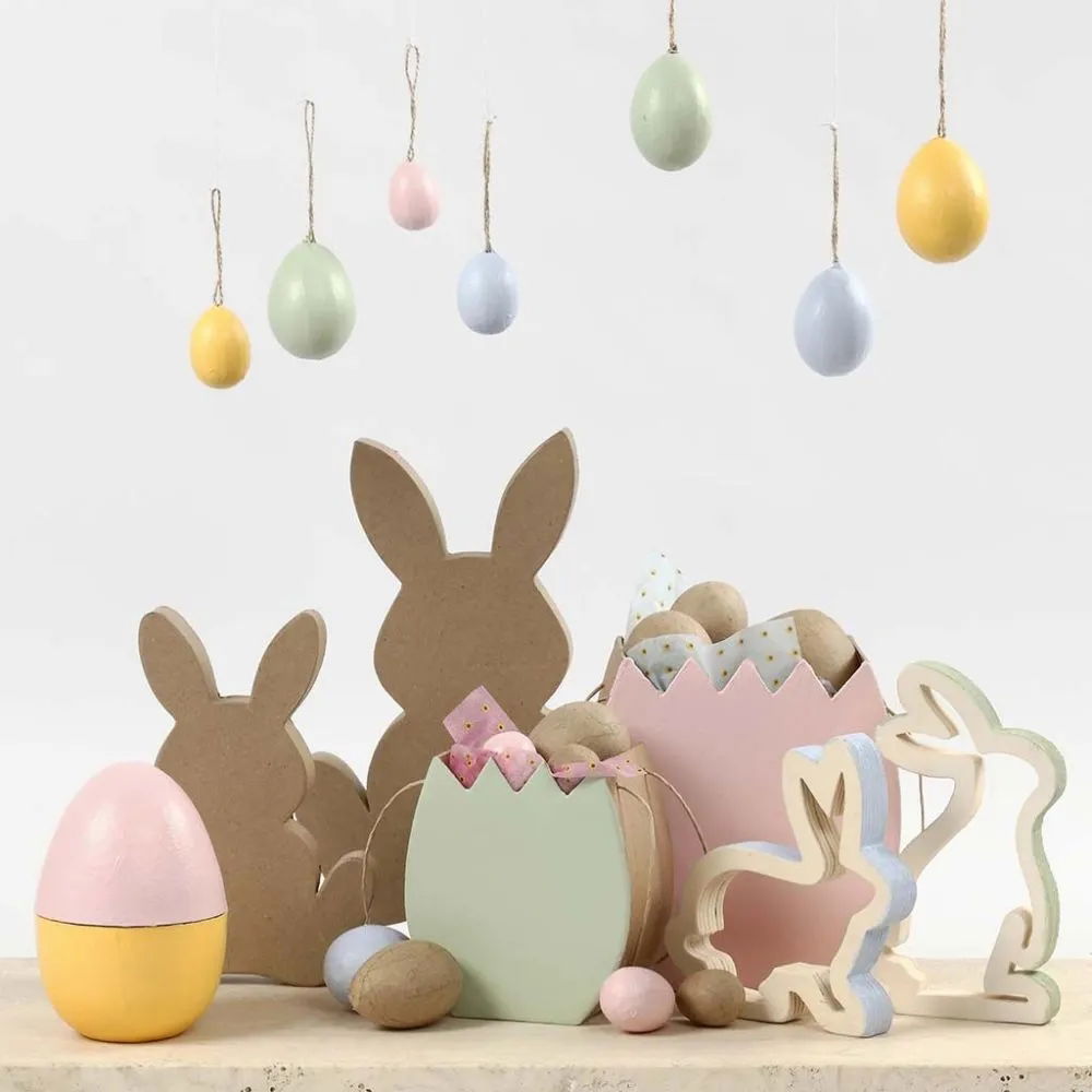 Wooden Eggs, H:3-4-5-6CM 140pc