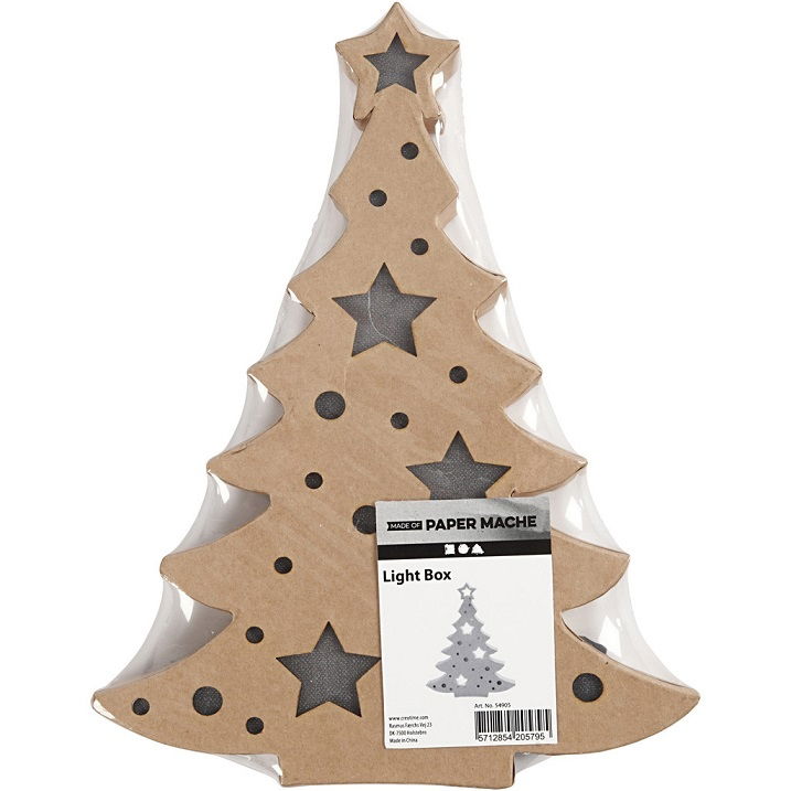 CH54905 Christmas Tree Figure Papier Mache Light Up