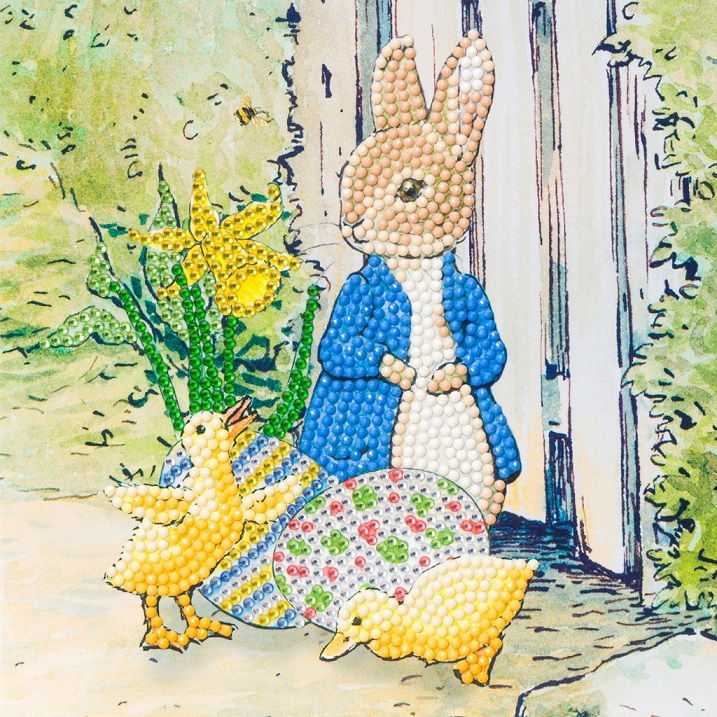 Peter Rabbit & Chicks 18x18cm Crystal Art Card Kit