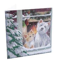 By The Window - Crystal Art Card Kit 18 x 18cm