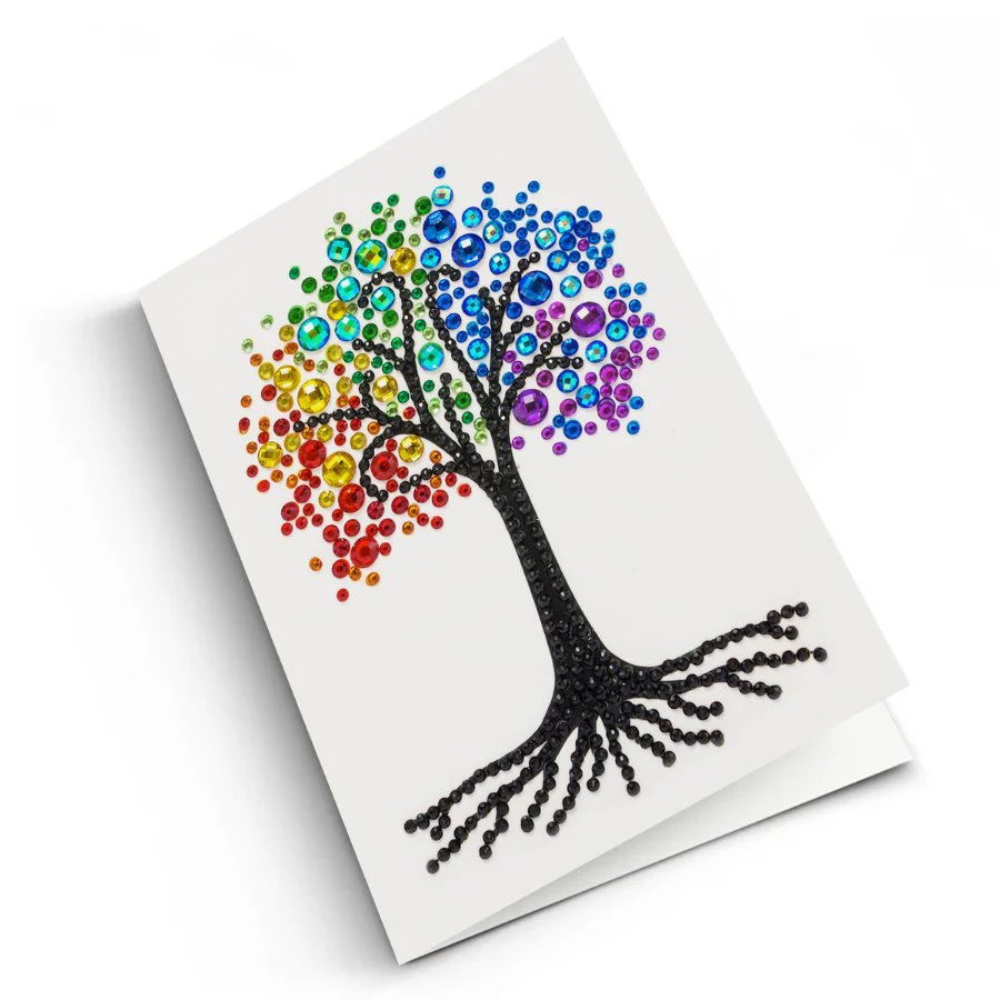 Rainbow Tree- Crystal Art Card Kit 10cm X 15cm