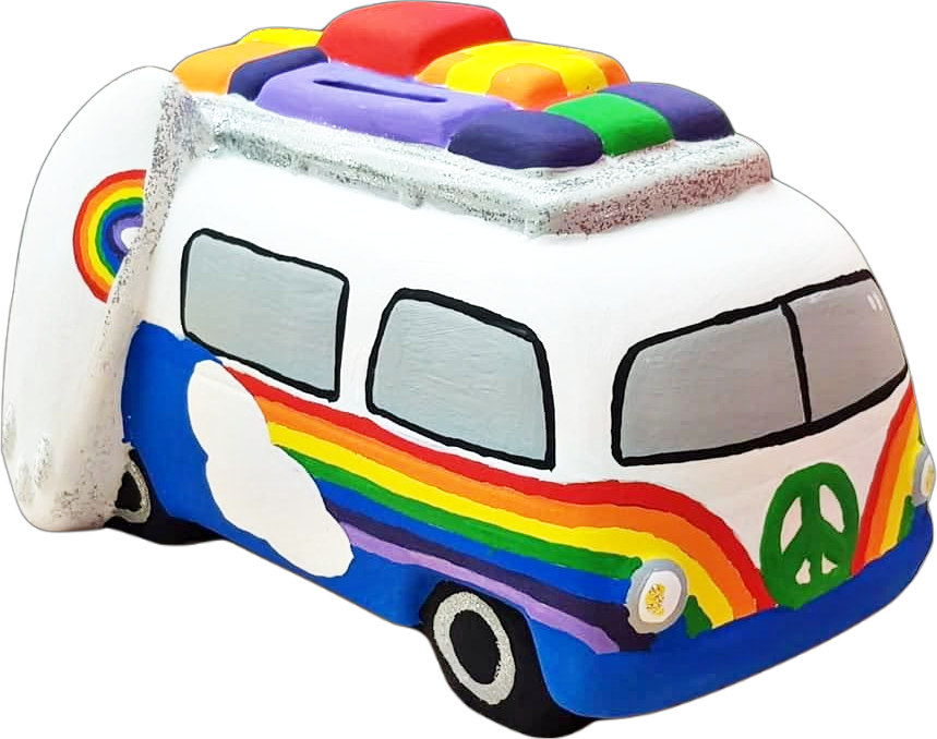 Hippie Surfer Van Bank 