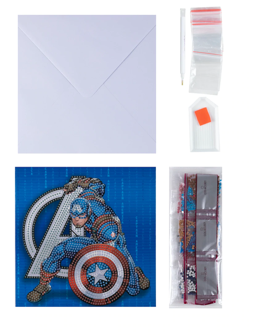 Captain America 18 x 18cm Marvel Crystal Art Card Kit