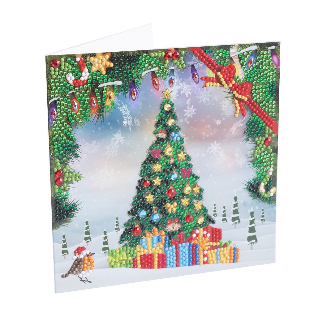 CCK-XM139 Festive Tree- Crystal Art Card Craft Kit open view