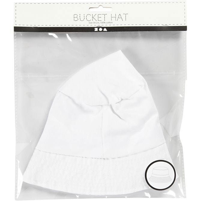 CH995791 Bucket Hat White 54cm for fabric decorating in pack