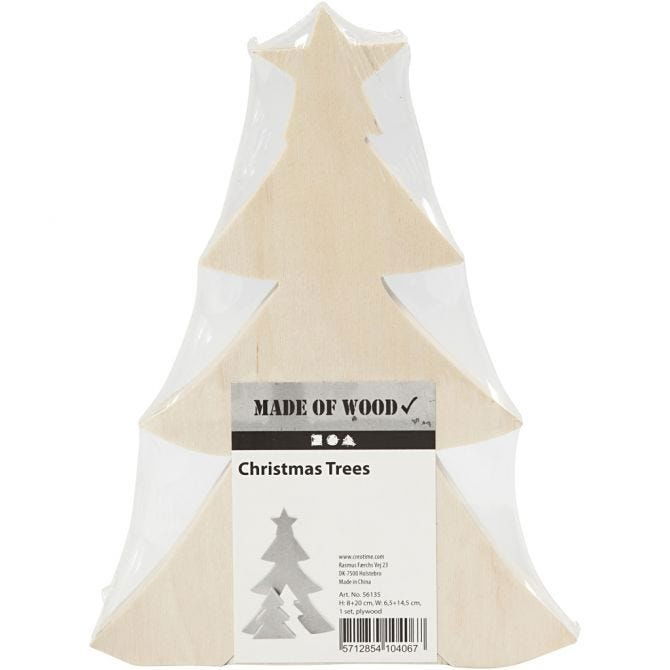 Wooden 2 in 1 Xmas Tree - 20 & 8 cm