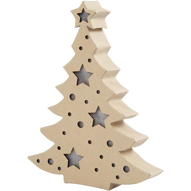 CH54905 Christmas Tree Figure Papier Mache LightUp