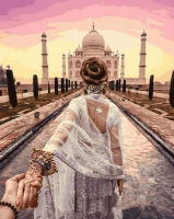 Romantic Stroll Taj Mahal - Paint By Numbers Framed 40x50cm