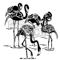 TCW784 Flamingos Acrylic Craft Stencil