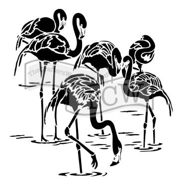 TCW784 Flamingos Acrylic Craft Stencil