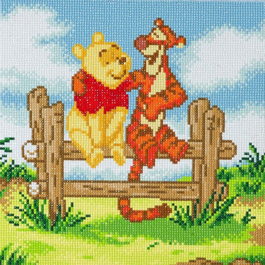 CAK-DNY702M Pooh and Tigger - Disney Crystal Art Canvas Kit 30 x 30cm completed