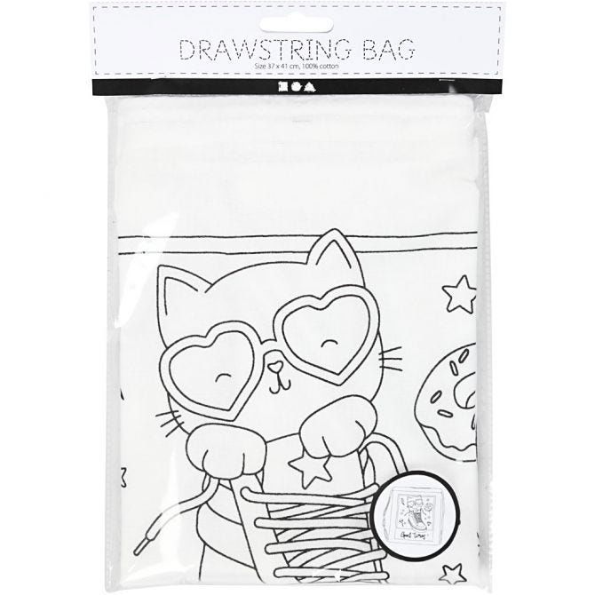 Drawstring Gym Bag - Good Times motif 37x41cm