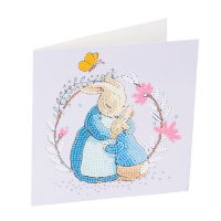 Peter Rabbit & Mum 18x18cm Crystal Art Card Kit