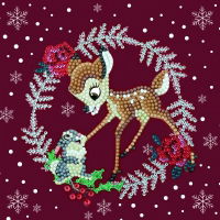 Festive Bambi -18x18cm Crystal Art Card Kit