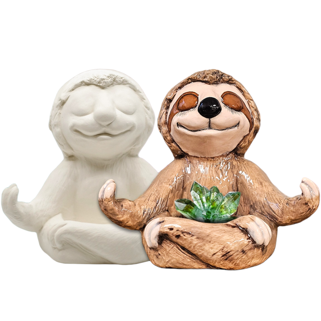 Meditating Sloth- Paint Your Own Pottery Ceramic Blank Bisqueware