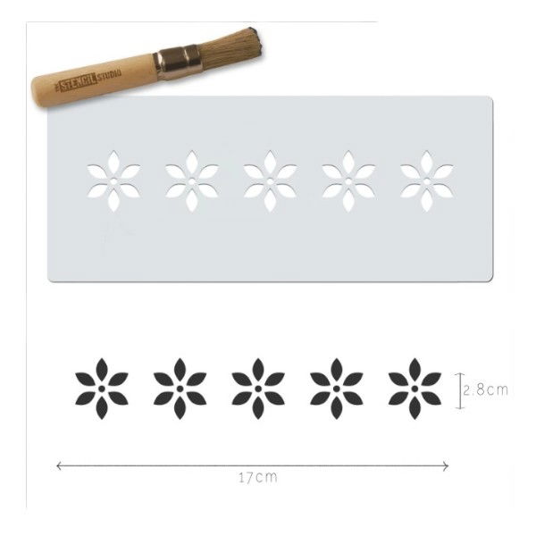 Nordic Flower Border Craft Stencil