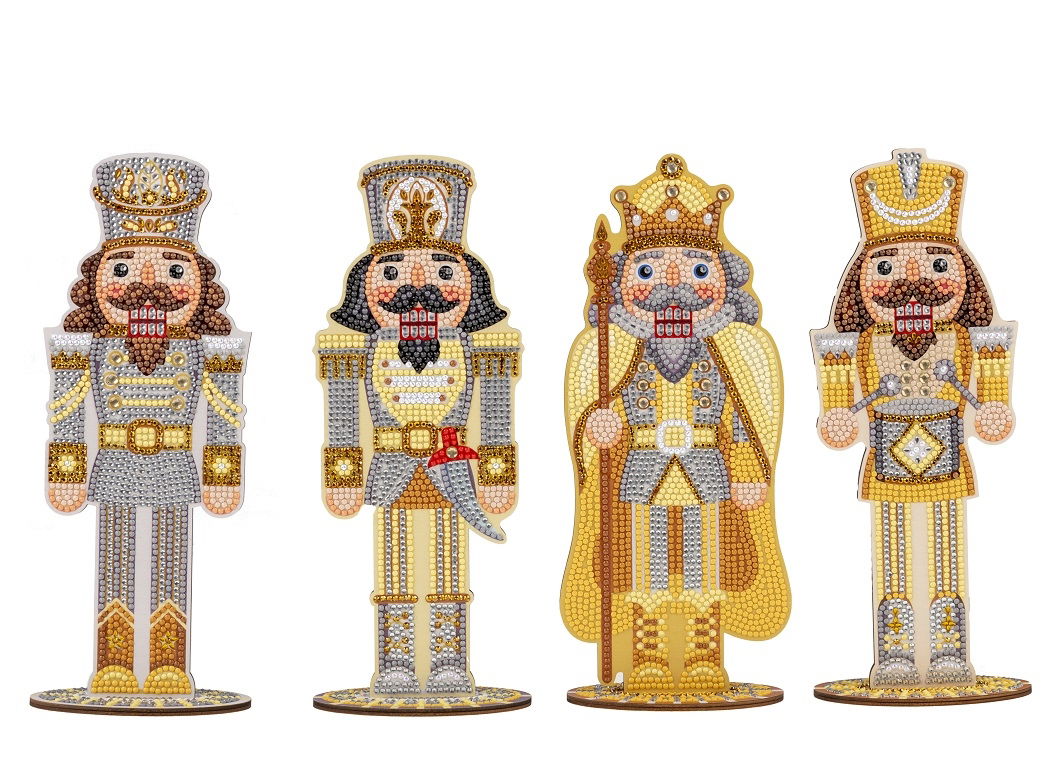 Golden Nutcrackers (4 asstd) - Crystal Art XL Buddies