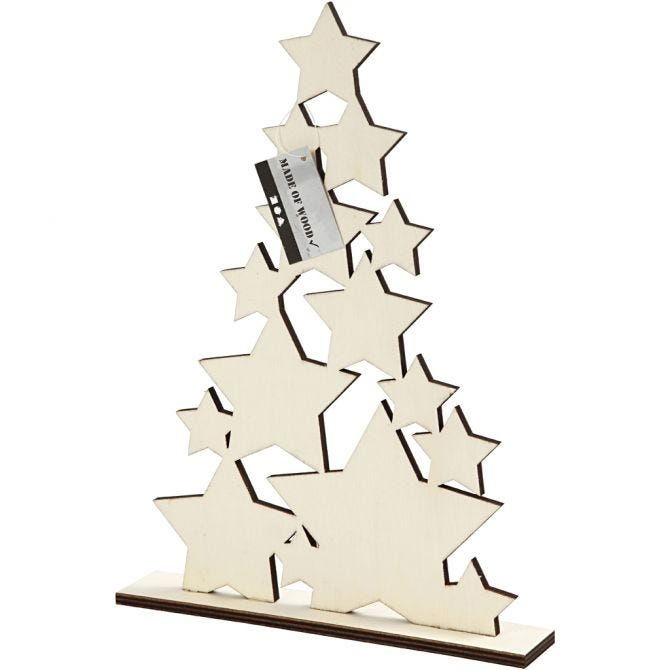 Wooden Star Christmas Tree - 29.8cm