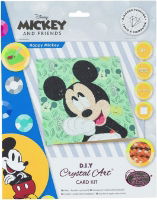 Happy Mickey - Crystal Art Card Kit 18cm