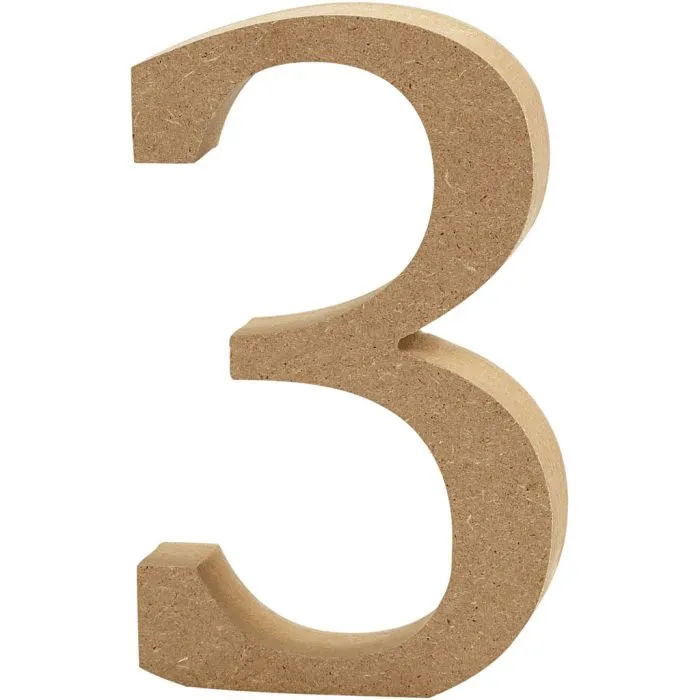 NUMBER 3 - MDF - H: 13cm WIDTH 2cm