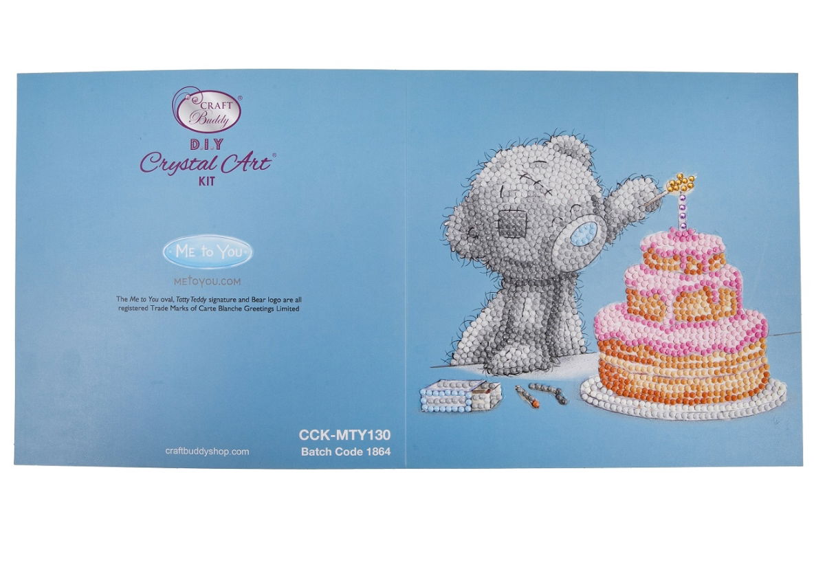 CCK-MTY130-06 Tatty Teddy Me To You Happy Birthday Crystal Art Card Open