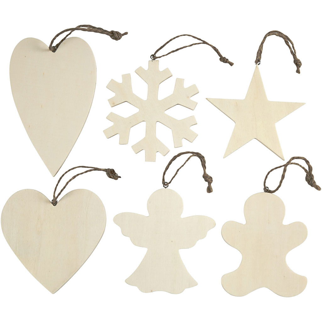 564050 Wooden Craft Ornaments Set