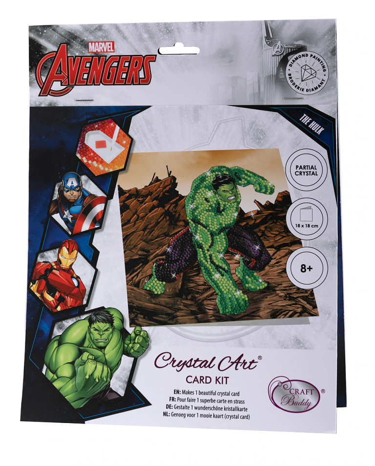 Hulk 18 x 18cm Marvel Crystal Art Card Kit