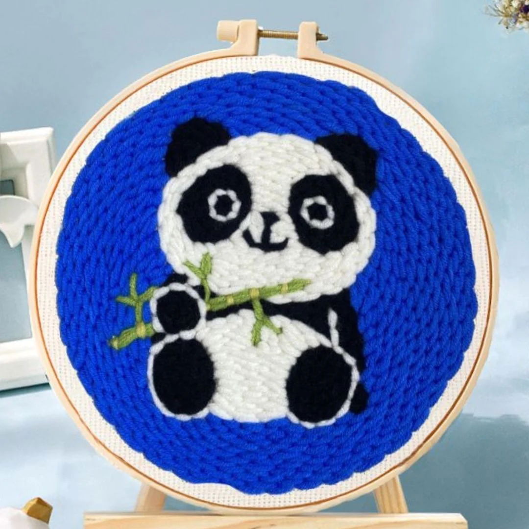 Baby Panda - Punch Needle Kit - 20 x 20cm