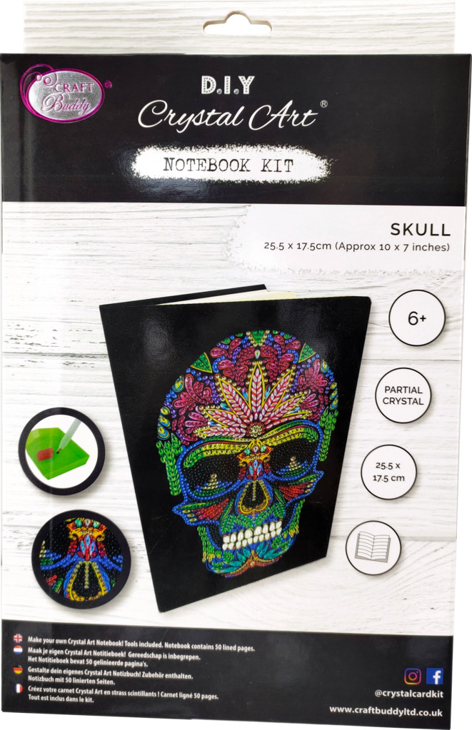 CANJ-4 Crystal Art Notebook Skull Design 50 Pages packaging