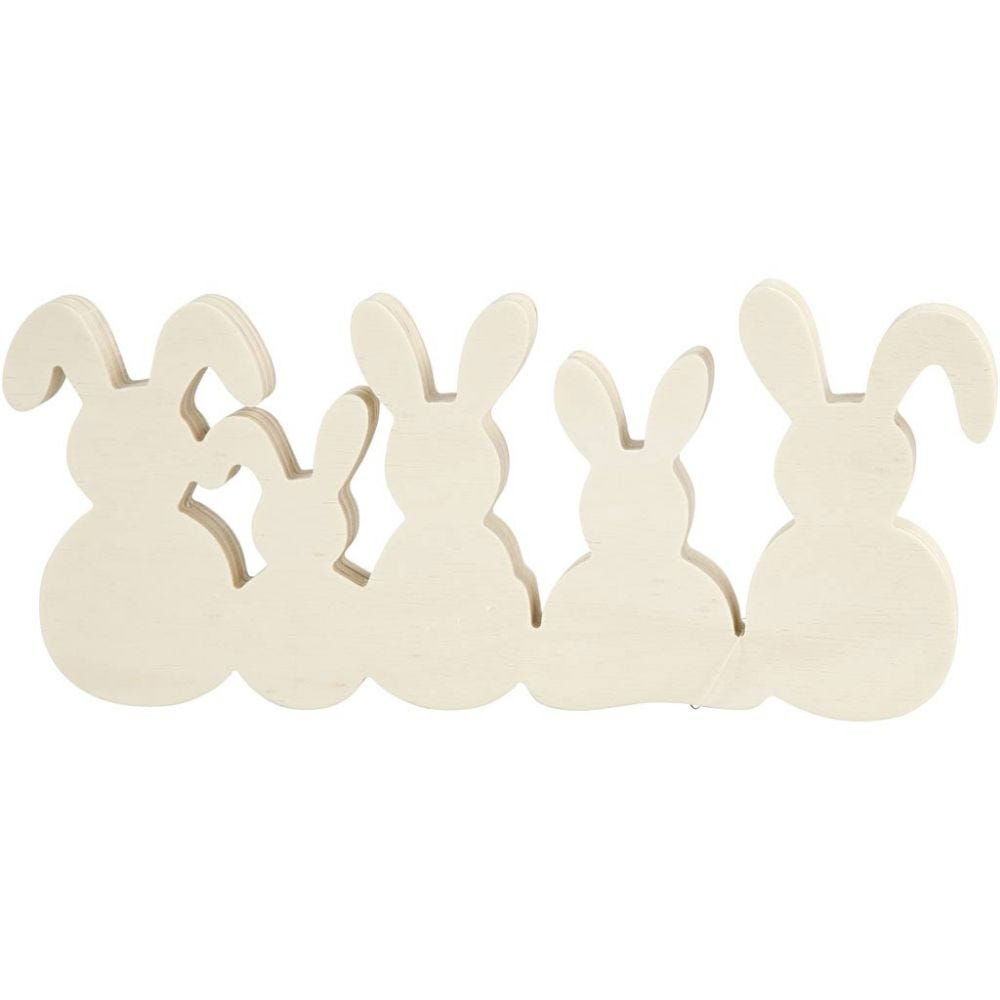 Wooden Bunnies 11cm H x 30cm W