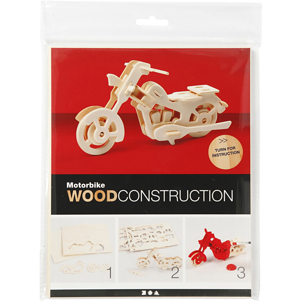 CH580504 Motorbike Wooden Construction Craft Kit pack