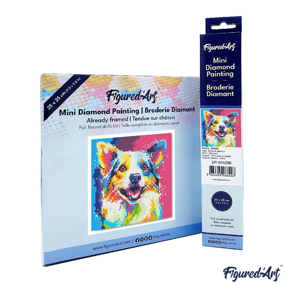 Dog Abstract Pop Art - Mini Diamond Painting 25 x 25 cm